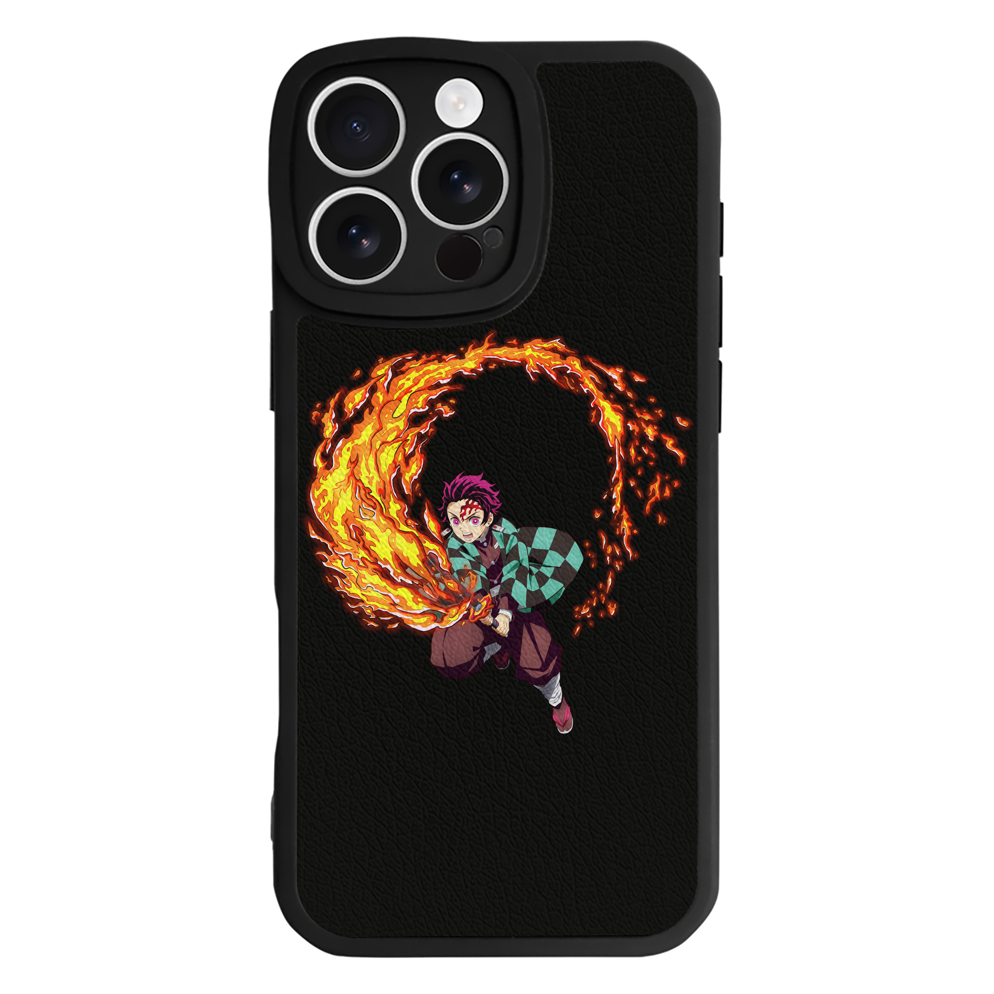 （画像用） 鬼滅の刃 竈門 炭治郎／かまど たんじろう Kamado Tanjirou 【iPhone 16シリーズ対応】シリコンスマホケース（レザー調） 材質：シリコン